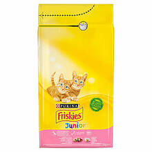 Kuivtoit kassipoegadele Purina Friskies Junior kanaga, köögiviljade ja piimaga, 1,5 kg