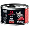 Märgtoit kassidele Alpha Spirit WET veiselihaga, 200 g, 6 tk