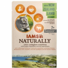 Märgtoit kassipoegadele Iams Naturally Senior Uus-Meremaa lambalihaga kastmes, 85 g