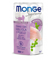 Monge Supreme Sterilised konserv kassidele tuunikala ja merikeelega, 12 x 80 g