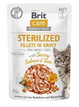 Märgtoit kassipoegadele Brit Care Sterilized Salmon & Tuna, 85 g