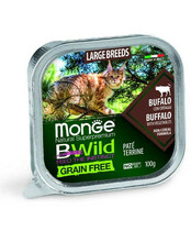 Märgtoit kassipoegadele Monge BWild Large Breed pühvliliha ja köögiviljadega, 100 g