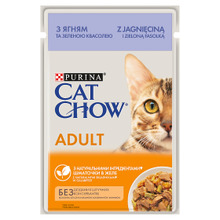 Märgtoit kassidele Purina Cat Chow Adult lambaliha ja roheliste ubadega, 85 g