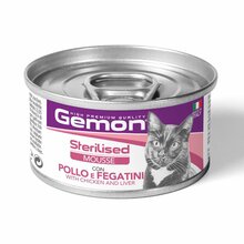 Märgtoit kassipoegadele Gemon Mousse Sterilised kanaliha ja maksaga, 85 g