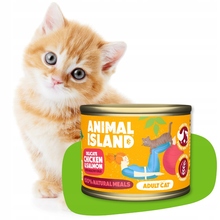 Kassi märgtoit Animal Island kanaliha ja lõhega, 200 g