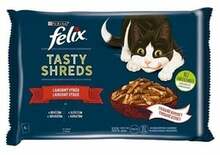 Kasside märgtoit Purina Tasty Shreds, veiseliha/kanaliha, 4x80 g