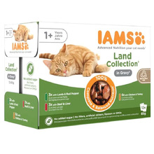 Iams Delights MP Land Gravy märgtoit kassidele, 12 x 85 g