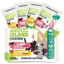 Kassitoit Animal Island Everyday kanaliha ja veiselihaga, 4 x 85 g