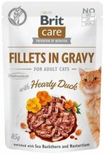 Konserv kassidele Brit Care Fillets in Gravy Hearty Duck, 85 g