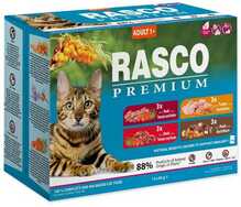 Rasco Premium märgtoit, veiseliha, vasikaliha, kalkuniliha, pardiliha, 12 x 85 g