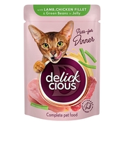 Delickcious märgtoit kassidele lambaliha, kanaliha ja ubadega, 85 g
