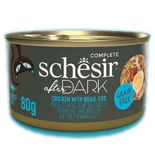 Märgtoit kassidele Agras Pet Foods Schesir After Dark kanafilee ja vutimunaga, 80 g