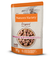 Natures Variety Adult märgtoit kassidele veiseliha ja kanaga, 70 g