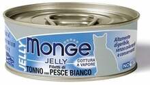 Kassikonserv Monge Jelly tuunikala ja valge kalaga, 80 g