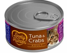 Konserv kassidele Lovely Hunter tuunikala ja krabiga, 85 g