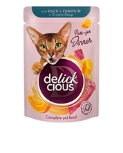 Delickcious ribad pardi ja kõrvitsaga kooresupis kassidele, 85 g