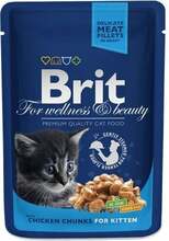 Märgtoit kassipoegadele Brit Premium Chicken Chunks Kitten, 100 g, 24 tk