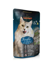 Konserv kassidele Leonardo Finest Selection forelli ja kassinaeriga, 85 g