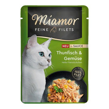 Märgtoit kassidele MIAMOR Fine Filets tuunikala ja köögiviljadega, 100 g