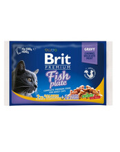 Märgtoit kassidele Brit Premium Fish Plate, 4x100 g