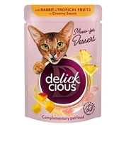 Delickcious märgtoit kassidele küüliku ja troopiliste puuviljadega, 80 g