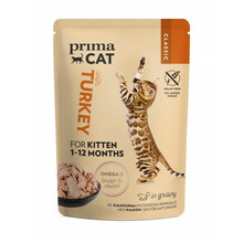 Märgtoit kassipoegadele PrimaCat Classic, kalkunilihaga kastmes, 85 g