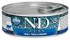 Märgtoit kassipoegadele Farmina N&D Ocean Small Tuna & Shrimp, 70 g