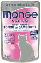 Märgtoit kassipoegadele Monge Natural tuunikala krevettidega, 80 g
