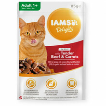 Konserv kassidele Iams Delights Adult Beef with Carrot in Jelly, 85 g