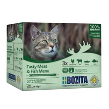 Märgtoit kassidele Bozita liha- ja kalamaitseline, 12 x 85 g