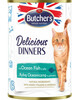 Konserv kassidele Butcher's Delicious Dinners, tükid ookeanikalaga tarretises, 400g