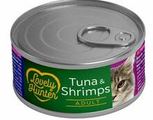 Konserv kassipoegadele Lovely Hunter tuunikala ja krevettidega, 85 g