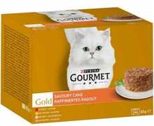 Konserv Gourmet Gold Savoury Cake veise-, kana-, tuunikala- ja lõhega, 24x85 g