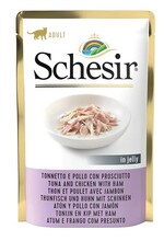 Kassi märgtoit Agras Pet Foods Schesir želeega tuunikala ja kanaga, 85 g