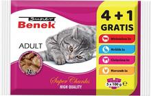 Konserv kassidele Super Benek Adult, 5 x 100 g