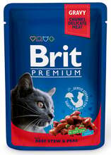 Märgtoit kassidele Brit Premium Beef Stew & Peas, 100 g, 24 tk