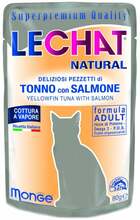 Kassi märgtoit LeChat Natural Pouches, lõhe/tuunikala, 80 g