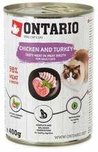 Märgtoit täiskasvanud kassidele Ontario Cat Adult kanaliha ja kalkuniga, 400 g