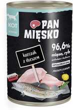 PAN MIĘSKO märgtoit kassidele kana ja tursaga, 400 g, teraviljavaba