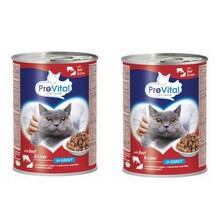 Märgtoit kassidele PreVital veiseliha ja maksaga kastmes, 2 x 415 g