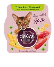 Delickcious tuunikalasupp kassidele maisi ja hernestega, 80 g