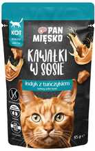 Märgtoit kassidele PAN MIĘSKO kalkuniga ja tuunikalaga, 85 g