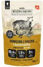 Märgtoit kassidele Wiejska Zagroda lambaliha pardiga ja kassitilliga, 100 g