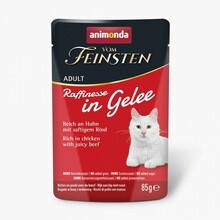 Märgtoit kassidele Animonda Vom Feinsten Adult Raffinesse kanaliha ja veiselihaga, 85 g