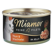 Kassi märgtoit Miamor Feine Filets tuunikala ja vutimunaga, 100 g