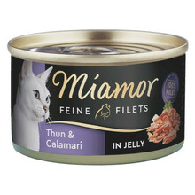Märgtoit kassidele Miamor Feline Filets tuunikala ja kalmaariga, 100 g