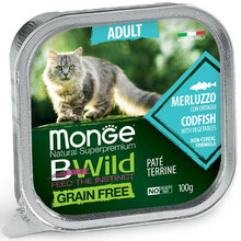 Kasside märgtoit Monge BWild Adult tursa ja köögiviljadega, 100 g