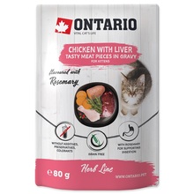 Märgtoit kassipoegadele Ontario Herb Line Cat Kitten kanaliha ja maksaga, 80 g