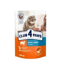 Konserv kassidele Club 4 Paws Premium lambalihaga kastmes, 100 g