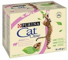 Kassi märgtoit Purina Cat Chow Lamb, lambalihaga, 10x85g